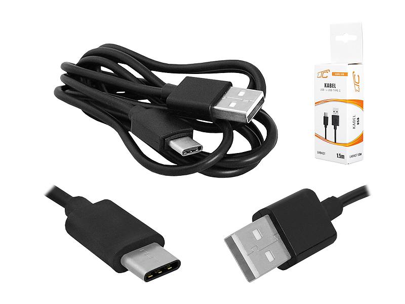 Kabel HQ USB -USB Type-C 1,5m czarny 2794