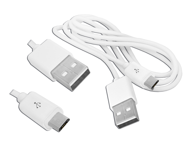 PS Kabel USB -microUSB, 1m, biały - 2815