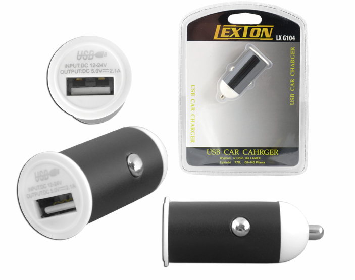Zasilacz samochodowy USB 5V/2A - 12-24V  - 2592 G104