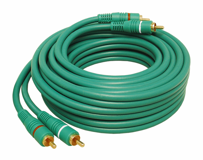 Kabel 2 wtyki RCA - 2 wtyki RCA 1.5m zielony - 2630
